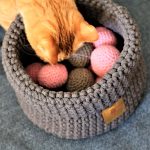 www.themisscat.pl THE MISS CAT koszyk na zabawki dla kota cat blanket dog blanket cotton playbox light grey