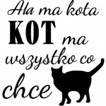 www.themisscat.pl THE MISS CAT naklejka z kotem 30×30 Ala ma kota kot ma wszystko co chce