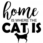 www.themisscat.pl THE MISS CAT naklejka z kotem 30×30 home is where the cat is 2