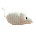 @ biała myszka cotton mouse white mysz wełniana na szydełku biała THE MISS CAT toy for cat zabawka dla kota www