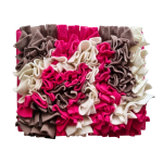 Szyta mata węchowa dla kota i psa FANTAZJA SNIFF & EAT w odcieniach ecru, cappuccino i fuksji.