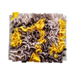 Szyta mata węchowa dla kota i psa CYTRYNOWE ESPRESSO SNIFF & EAT w odcieniach żółci, beżu i cappuccino.